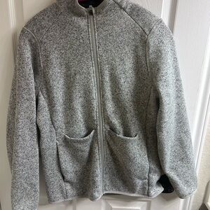 Figs women’s on shift fleece Heather Gray Zip Up jacket